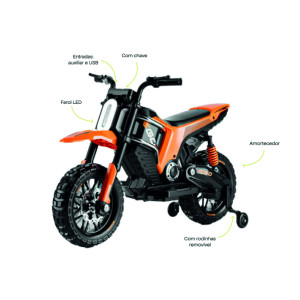 Moto Elétrica Infantil Zs 12v – Laranja