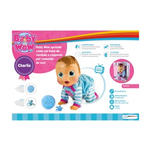 Boneco Charlie Baby Wow 33cm Interativo Que Engatinha-BR582-36636