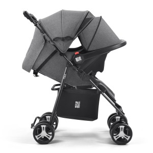 Carrinho Passeio Flick Multikids Baby Preto Com Cinza-BB445-34248