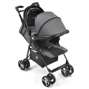 Carrinho Passeio Flick Multikids Baby Preto Com Cinza-BB445-67493