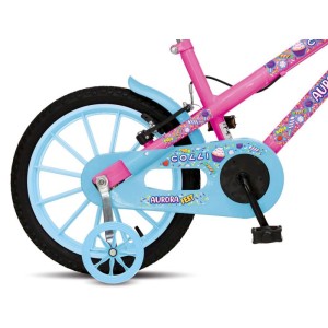 Bicicleta Infantil Aro 16 Aurora Fest Rosa Neon-115805-51475