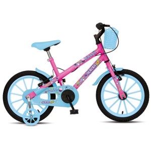 Bicicleta Infantil Aro 16 Aurora Fest Rosa Neon-115805-74533