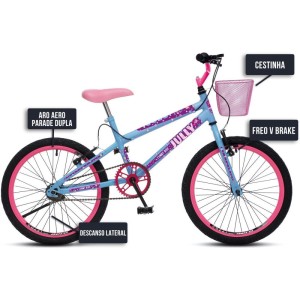 Bicicleta Aro 20 Jully Azul C/cestinha-115807-83374