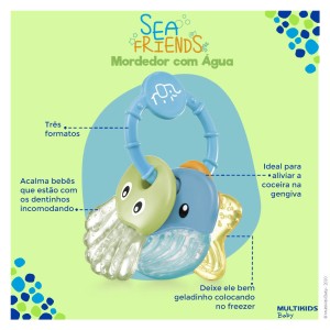 Mordedor Sea Friends Azul Multikids Baby-BB154-22280