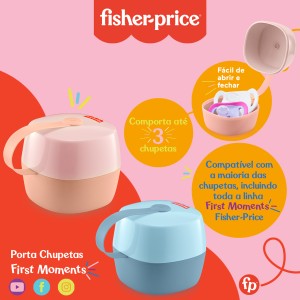 Porta Chupetas Soft Fisher Price Rosa-BB1079-59746