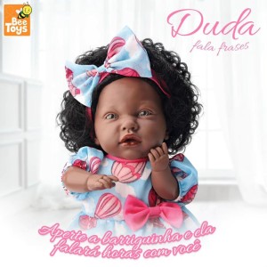 Boneca Com Mecanismo Duda Fala Frases Negra 38cm-115732-52211