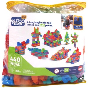 Brinquedo Para Montar Sacola Construcao Click 440pcs-115545-24824