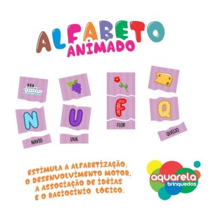 Brinquedo Pedagogico Madeira Alfabeto Animado 79pcs-115223-68792