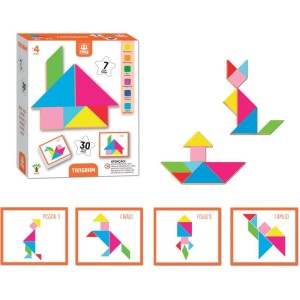 Brinquedo Pedagogico Madeira Tangram 7 Pecas-115551-95310