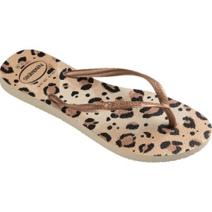 Chinelo Havaianas Feminino Slim Animals 35/6 Bege Palha-116169-49839