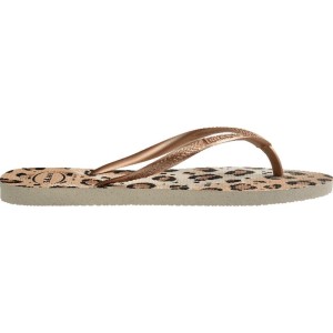 Chinelo Havaianas Feminino Slim Animals 35/6 Bege Palha-116169-93085