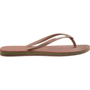 Chinelo Havaianas Feminino Slim Brasil 35/6 Rosa Crocus-116163-32037