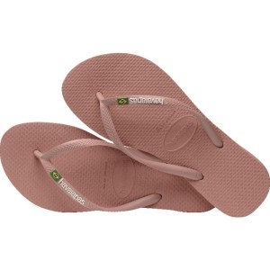 Chinelo Havaianas Feminino Slim Brasil 35/6 Rosa Crocus-116163-83032