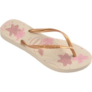 Chinelo Havaianas Feminino Slim Organic 35/6 Bege/dourado-116187-76152