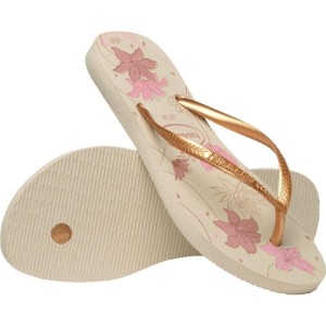 Chinelo Havaianas Feminino Slim Organic 35/6 Bege/dourado-116187-92195