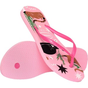 Chinelo Havaianas Feminino Slim Pets 33/4 Rosa Glow-116196-35335