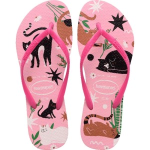 Chinelo Havaianas Feminino Slim Pets 33/4 Rosa Glow-116196-37654