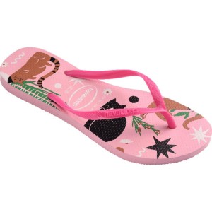 Chinelo Havaianas Feminino Slim Pets 33/4 Rosa Glow-116196-81074