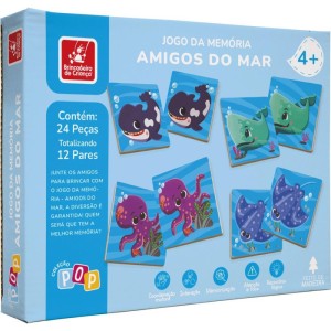 Jogo Da Memoria Em Madeira Amigos Do Mar 24pcs-115585-29483