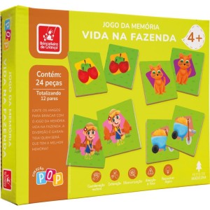 Jogo Da Memoria Em Madeira Vida Na Fazenda 24pcs-115587-18916