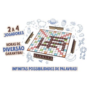 Jogo De Tabuleiro Palavras Cruzadas 100pcs Madei-115227-77031