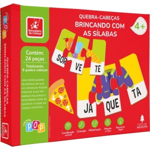 Quebra-cabeca Madeira Brincando Com Silabas 24pcs-115570-48749