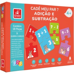 Quebra-cabeca Madeira Cade Meu Par?adicao E Subt.18p-115572-76105