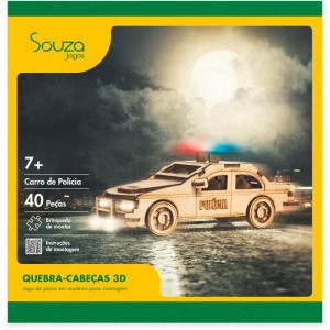 Quebra-cabeca Madeira Carro De Policia 3d 40pcs-115602-18350