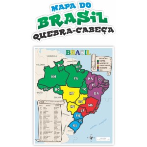 Quebra-cabeca Madeira Mapa Do Brasil 30pcs-115225-35096