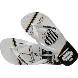 Chinelo Havaianas Licenciado Top Santos 37/8 Branco-116075-12297