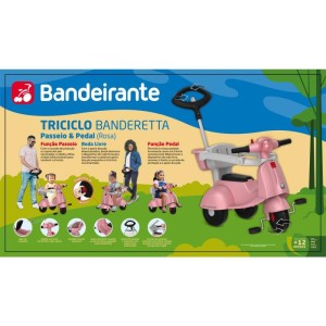 Triciclo Banderetta Passeio/pedal Rosa-115268-31626