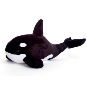 Baleia Orca De Pelúcia Preto Coleção água 55cm