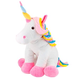 Almofada Unicórnio De Pelúcia Branco/rosa 70cm