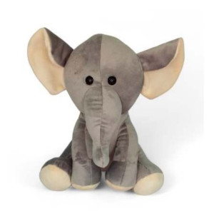 Elefantinho Cinza/creme Pelúcia Filhotes 25cm