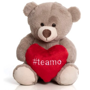 Urso Hashtag Avelã De Pelúcia Sentado 32cm