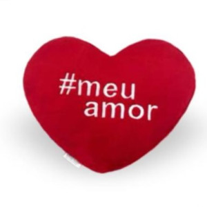 Almofada Coração #meuamor De Pelúcia 28x28cm