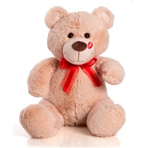 Urso De Pelúcia Beijinho Pessego 40cm Sentado E 60cm Em Pé-423a