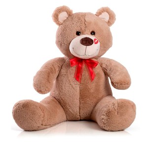 Urso De Pelúcia Beijinho Areia 40cm Sentado E 60cm Em Pé