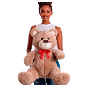 Urso De Pelúcia Beijinho Areia 60cm Sentado E 85cm Em Pé-424b