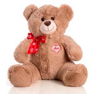 Urso De Pelúcia Amor Pessego 40cm Sentado E 55cm Em Pé-425a