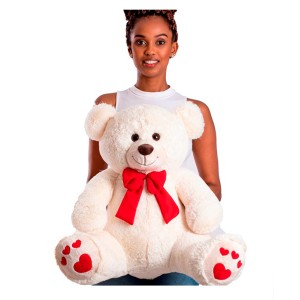 Urso De Pelúcia Edu Pessego 55cm Sentado E 70cm Em Pé-427a