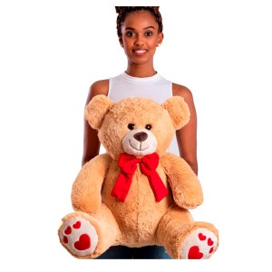 Urso De Pelúcia Edu Doce De Leite 55cm Sentado E 70cm Em Pé