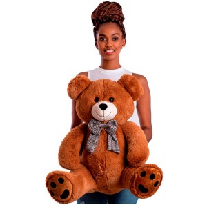 Urso De Pelucia Xavier Marrom 55cm Sentado E 75cm Em Pe-434d