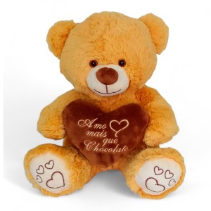 Urso De Pelúcia Choco Doce De Leite 28cm Sentado-451a