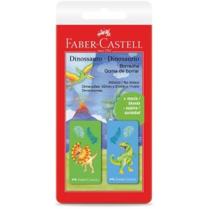 Borracha Colorida Dinossauro 2 Modelos Cartela