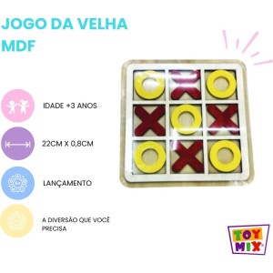 Brinquedo Pedagogico Madeira Jogo Da Velha 22x22cm-114198-22904