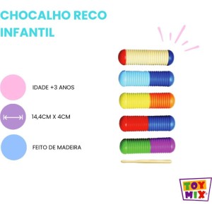 Instrumento Musical Chocalho Reco Infantil 14cm (s-114203-64343