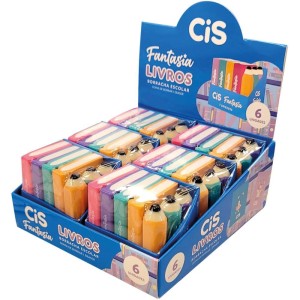 Borracha Decorada Cis Fantasia Livro/lapis 6core-115147-70201