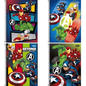 Caderno 01x1 Capa Dura Avengers 80fls Fit-116944-14782