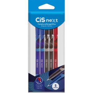 Caneta Esferografica Cis Next 0.7mm 2az/2pt/1vm-115184-29945